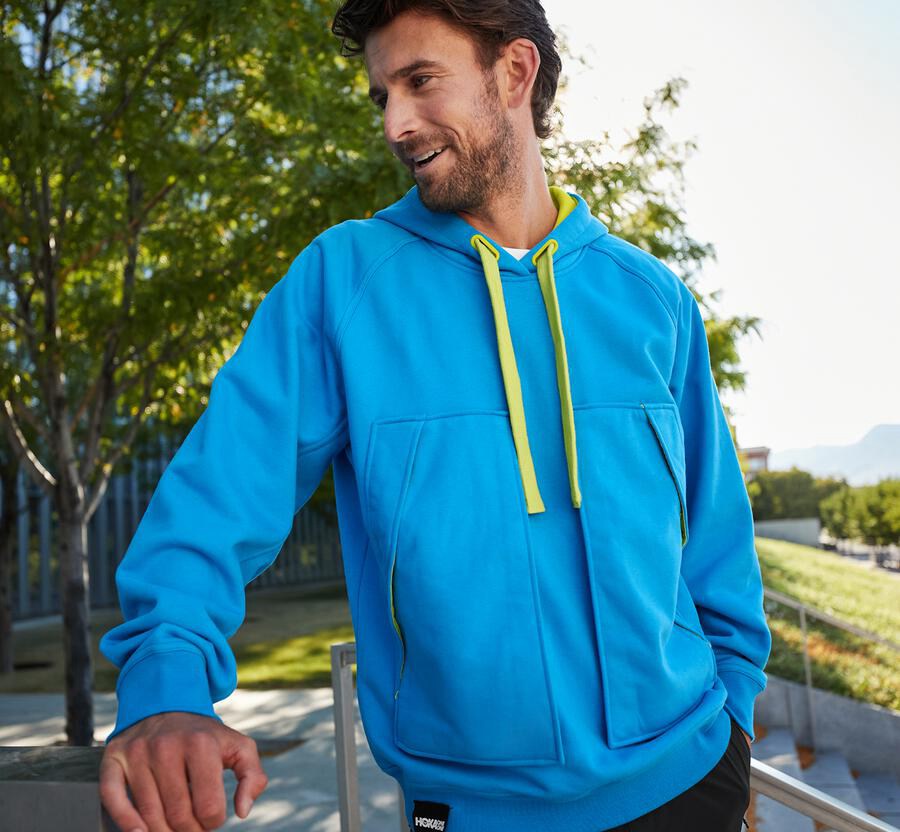 Hoka One One Kapşonlu Sweatshirt Kadın Mavi - Bondi - UM8904752